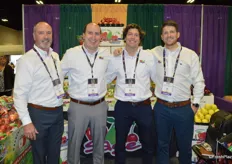 Tim Colln, Chuck Sinks jr., Kevin Steiner and Ryan Easter with Sage Fruit Company. These were the last few minutes of the trade show, but still smiling for a photo.